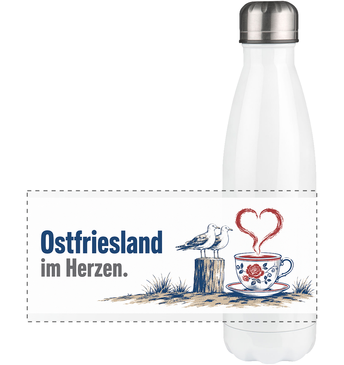 Tasse Ostfriesland im Herzen. - Panorama Thermoflasche 500ml
