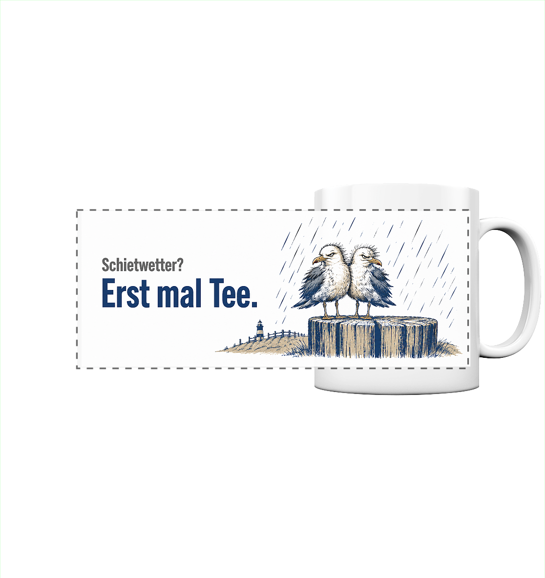 Schietwetter? Erst mal Tee. - Panorama Tasse