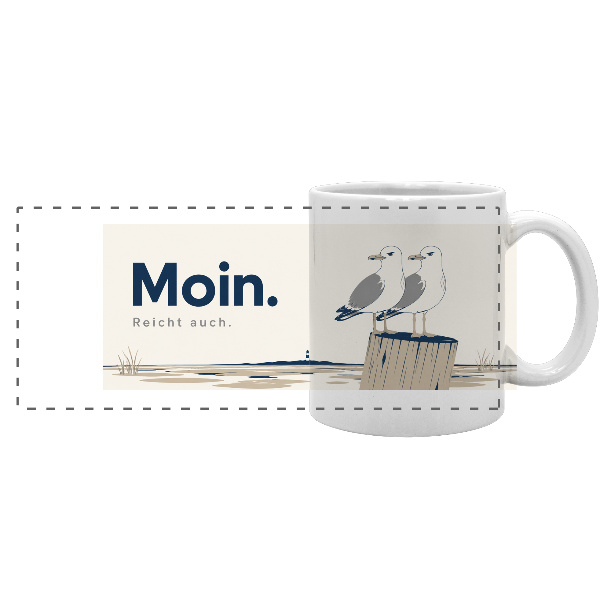 Tasse: Moin. Reicht auch. - Panorama Tasse