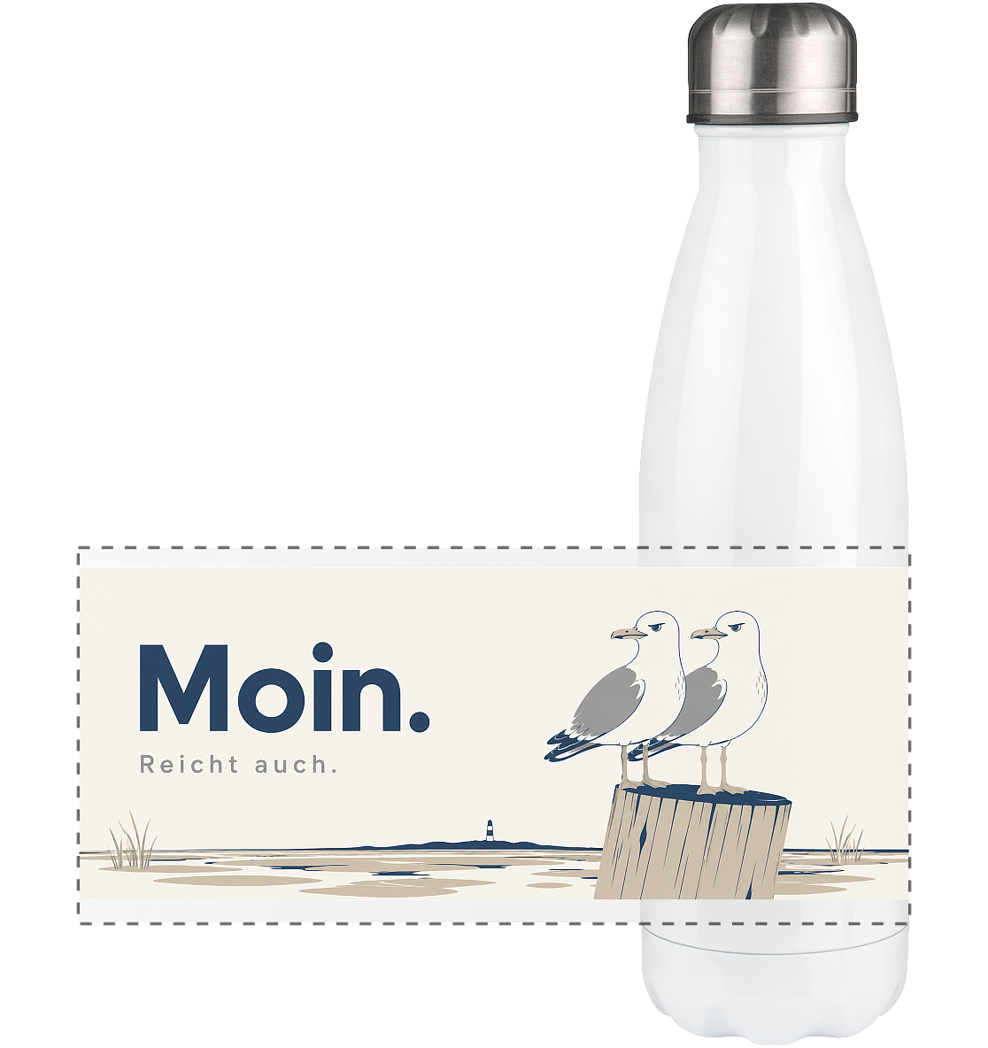 Tasse: Moin. Reicht auch. - Panorama Thermoflasche 500ml