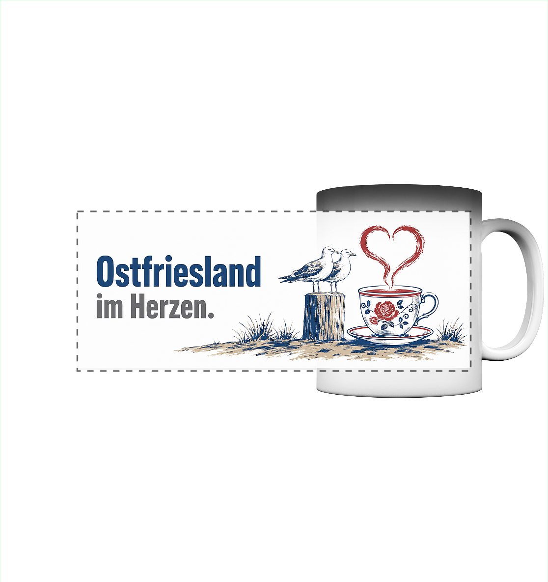 Tasse Ostfriesland im Herzen. - Panorama Magic Mug