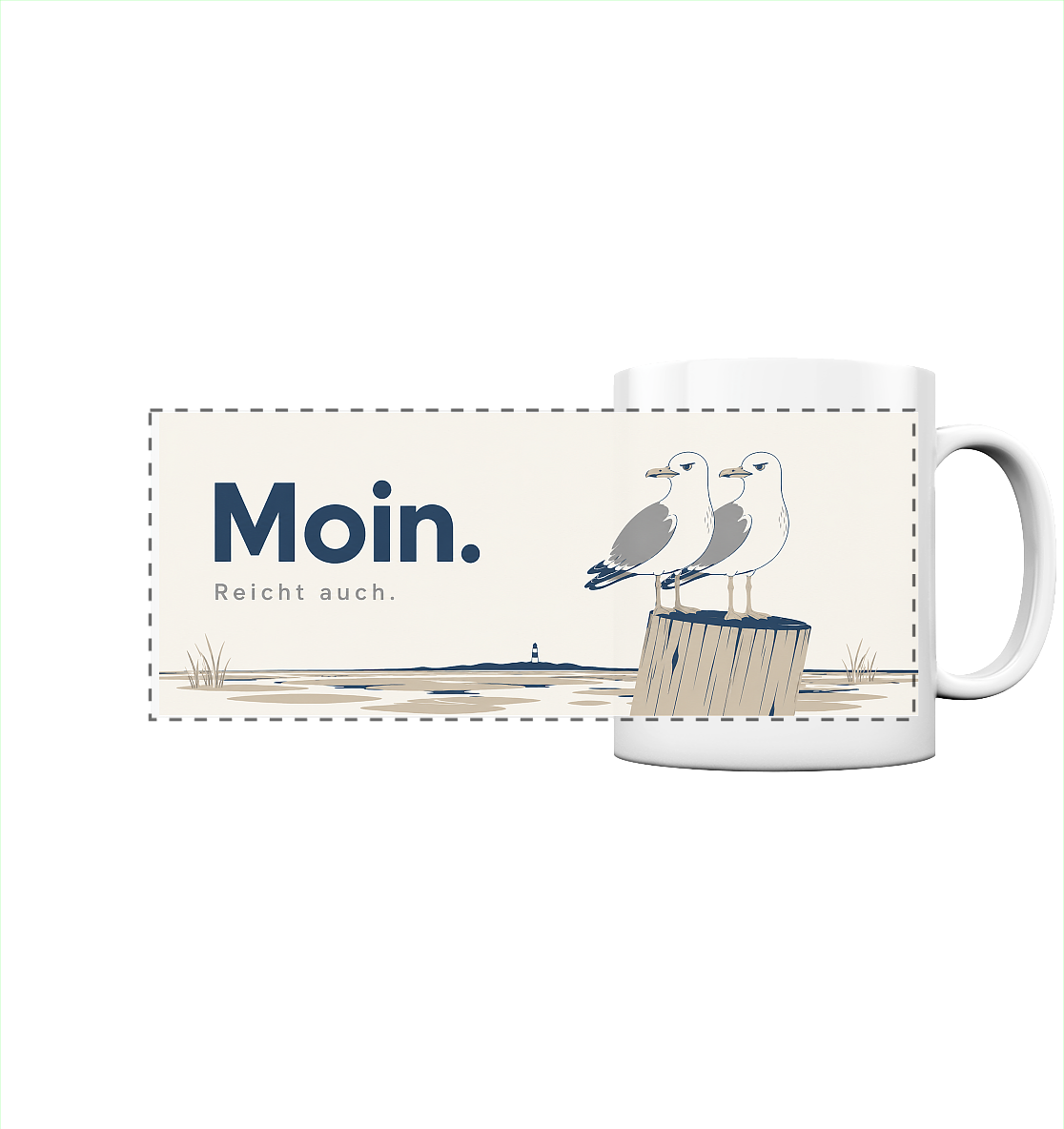 Tasse: Moin. Reicht auch. - Panorama Tasse