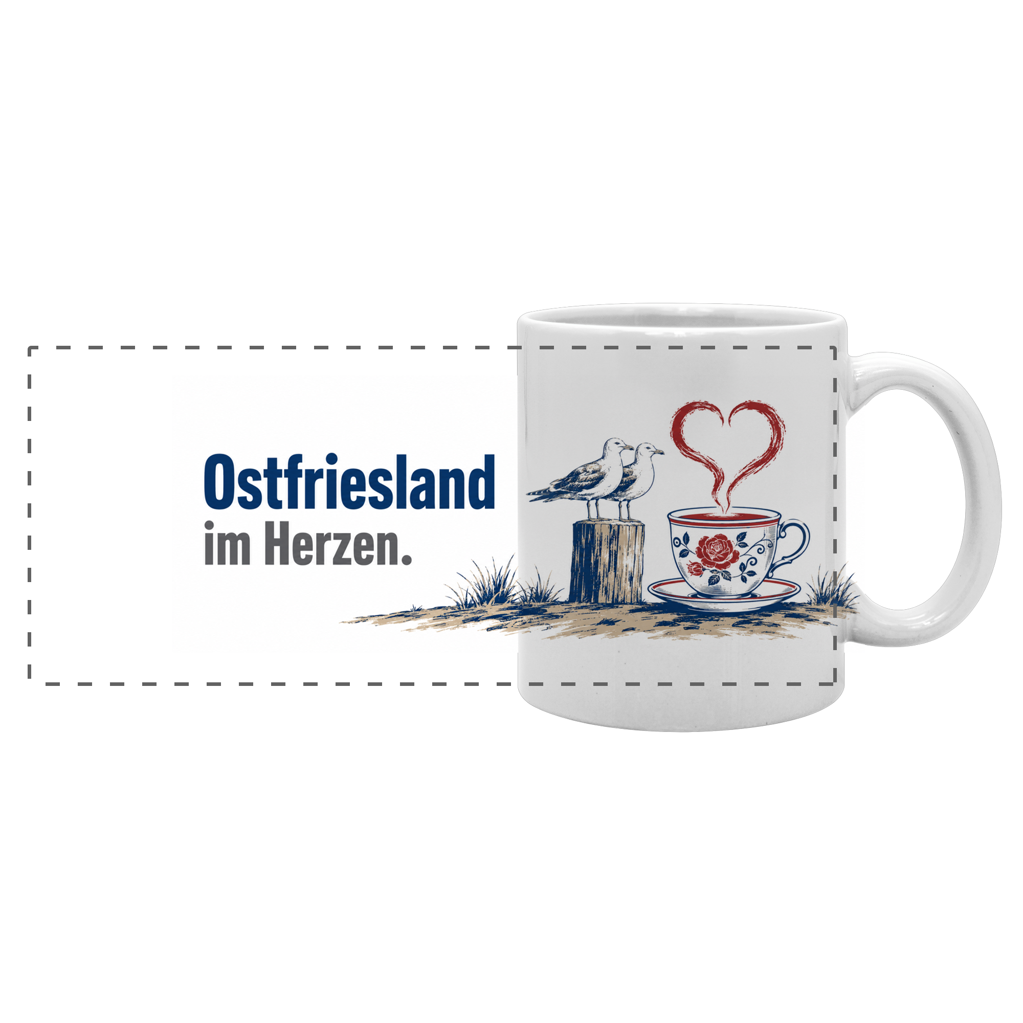 Tasse Ostfriesland im Herzen. - Panorama Tasse